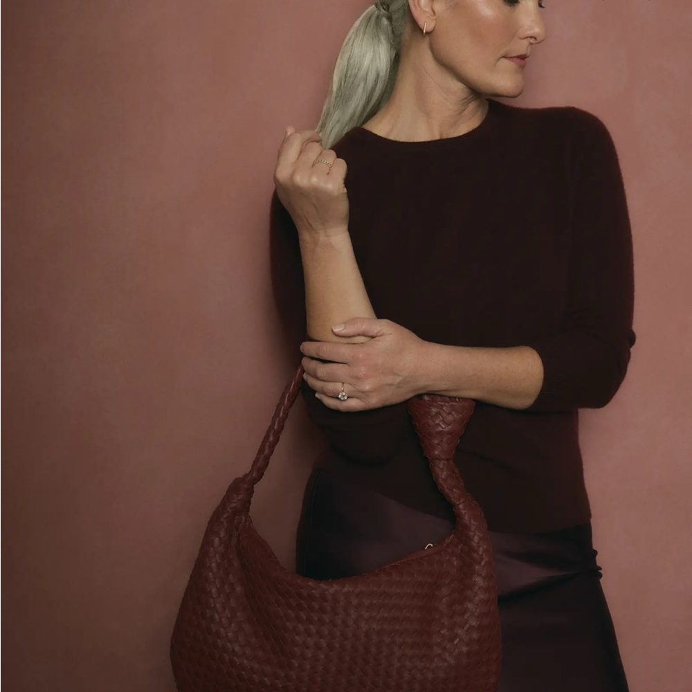 Quince Mongolian Cashmere Crewneck Sweater - Rich Burgundy